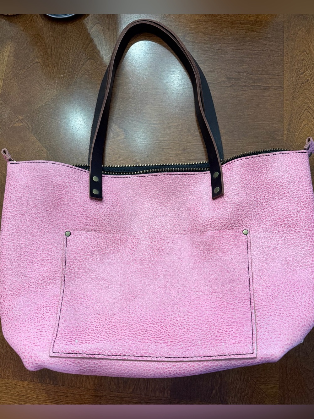 Portland Leather Goods Bubblegum Large Zip Tote 🍬🫧